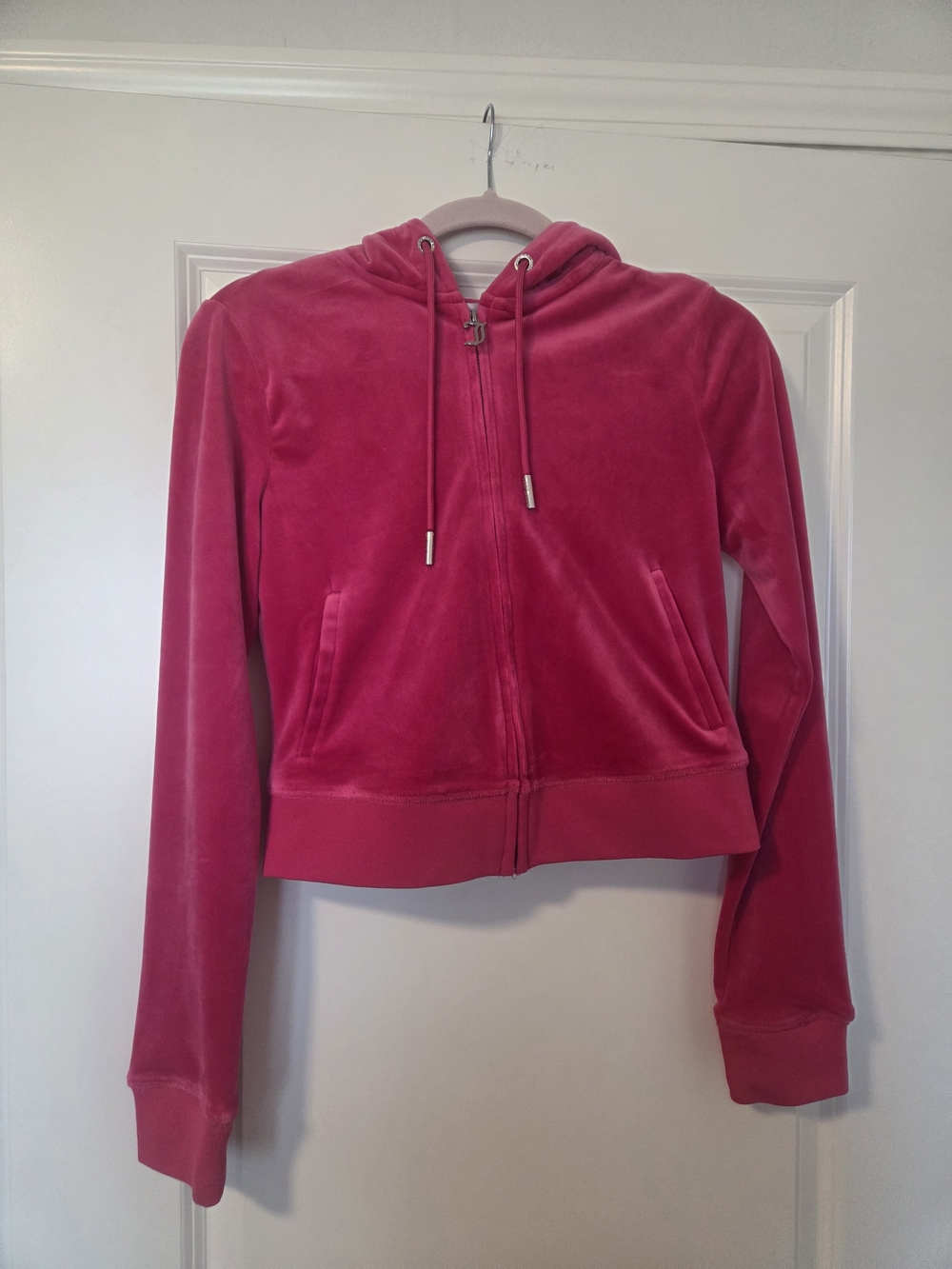 Juicy Couture Hot Pink Zip-Up Velour Sweatsuit Size Small
